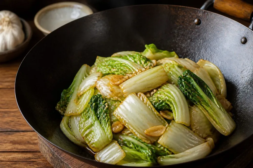 Chou chinois sauté à l’ail et à la sauce soja