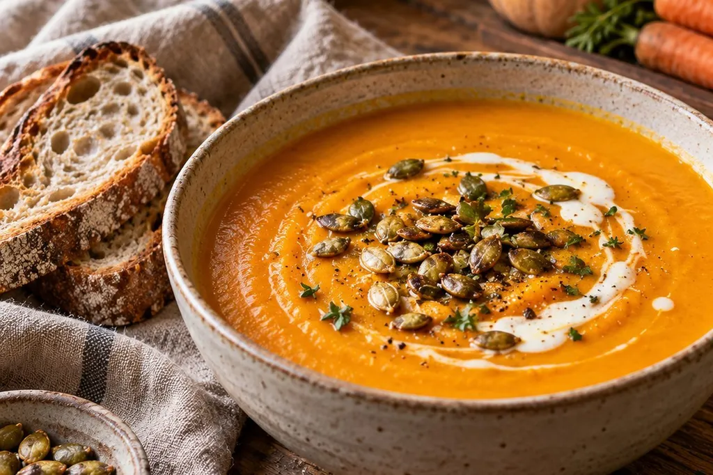 Soupe de butternut et carotte : proportions, texture et conservation
