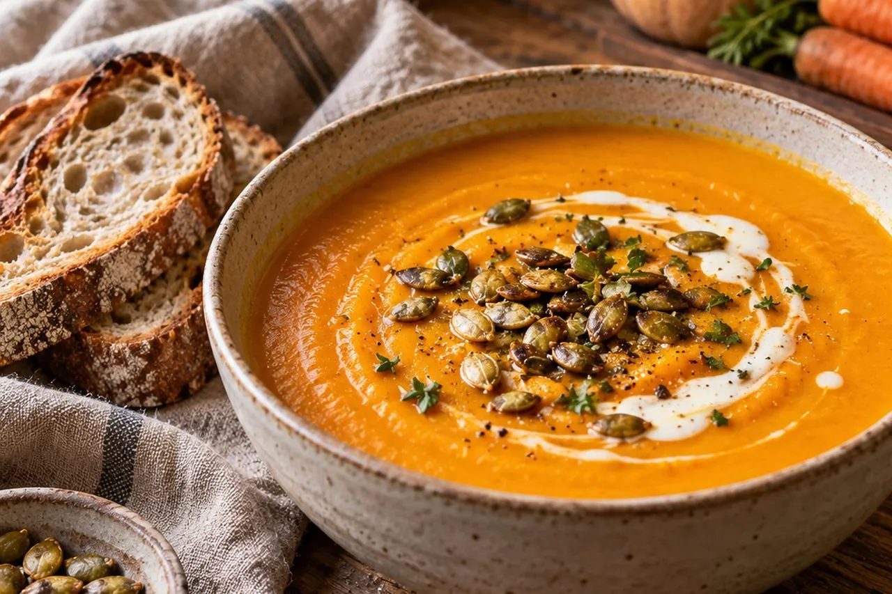 Soupe de butternut et carotte : proportions, texture et conservation